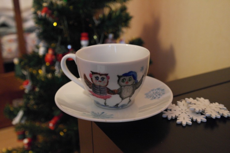 Кружки с росписью к Новому году