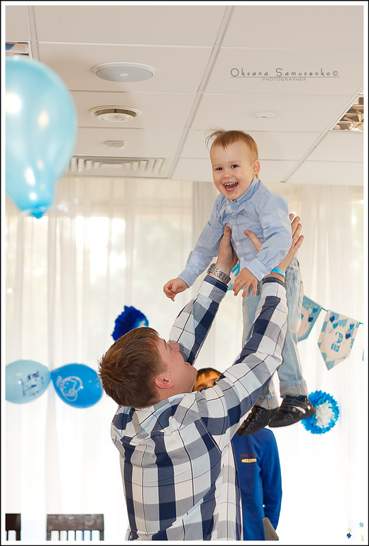 День рождения сыночка 2 года в голубо-белом цвете=)