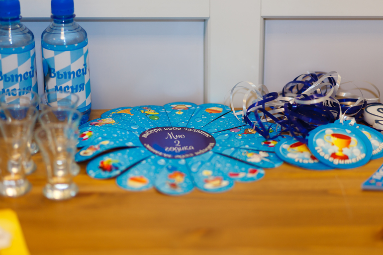 День рождения сыночка 2 года в голубо-белом цвете=)