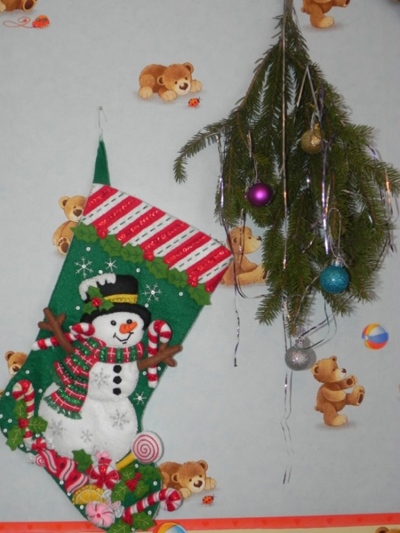 Новогодний сапожок "Candy Snowmen"