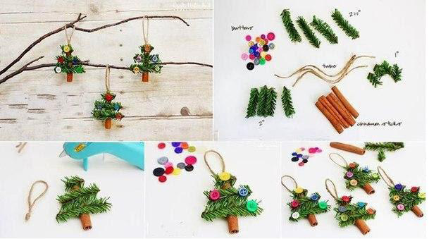 Ёлочки из палочек корицы.