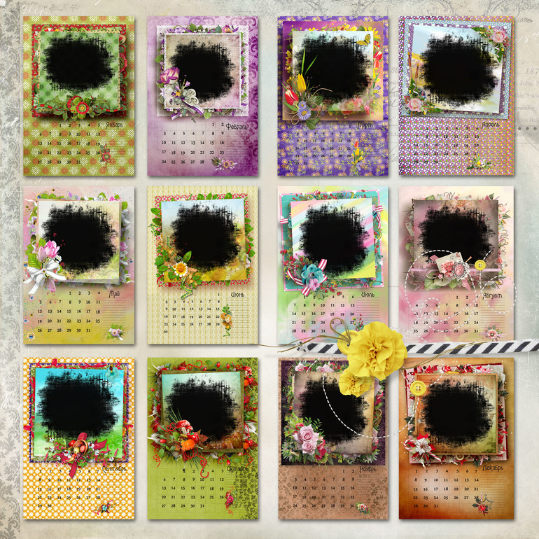 Новый календарь -ретро 2014