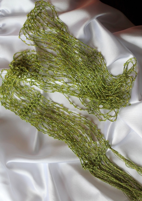 Вязаный бисерный шарф-трансформер. В новом цвете.