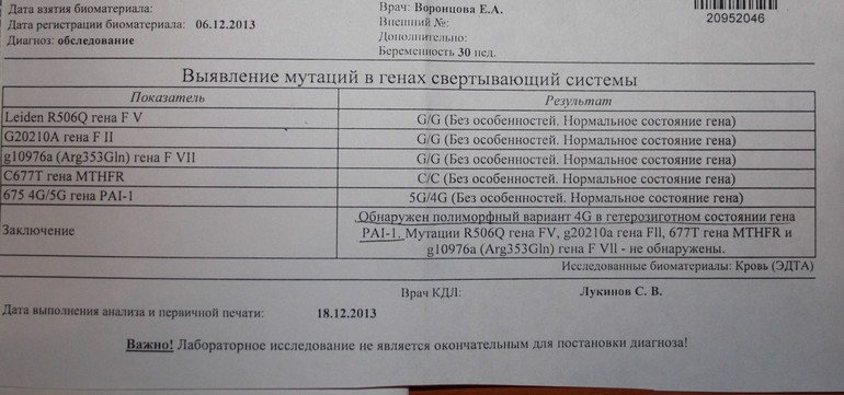 Мутации гена PAI-1 и наши 32 недельки)))
