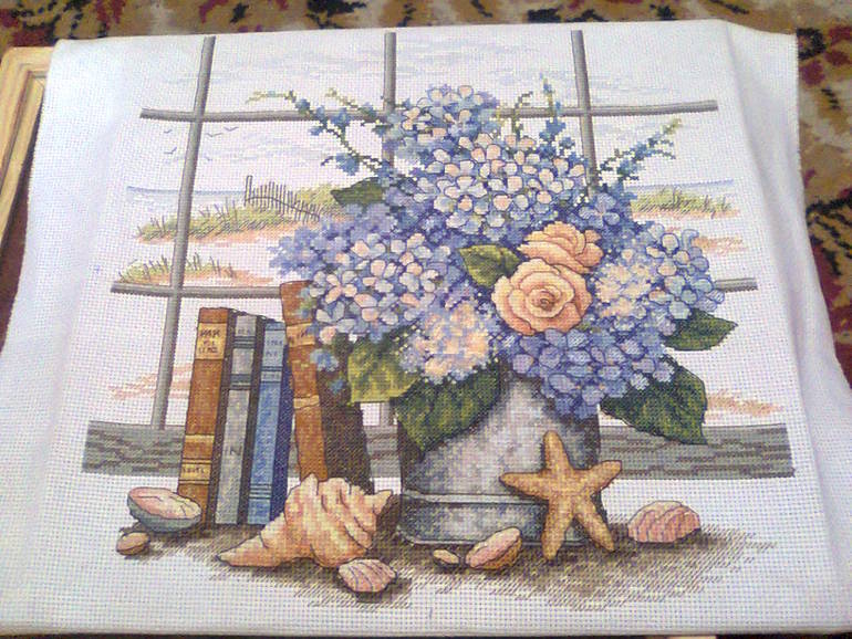 Гортензии и ракушки