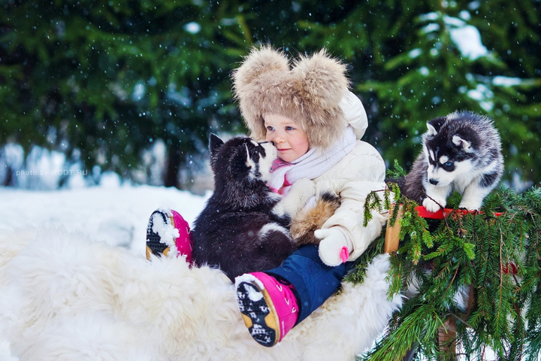 Наша зимняя сказка с хаски!!!:)