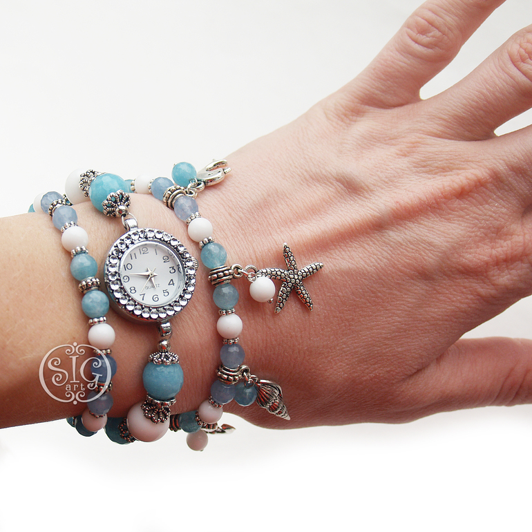 "На дне морском" - летние часики в морском стиле