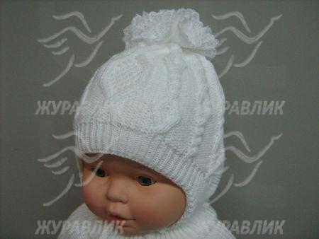 Вязанная шапочка на зиму для новорожденных Вязанная шапочка на зиму для новорожденных
