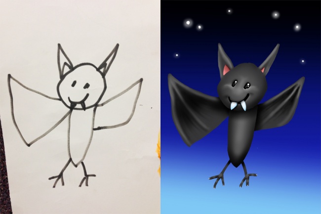 Папа раскрасил рисунки детей