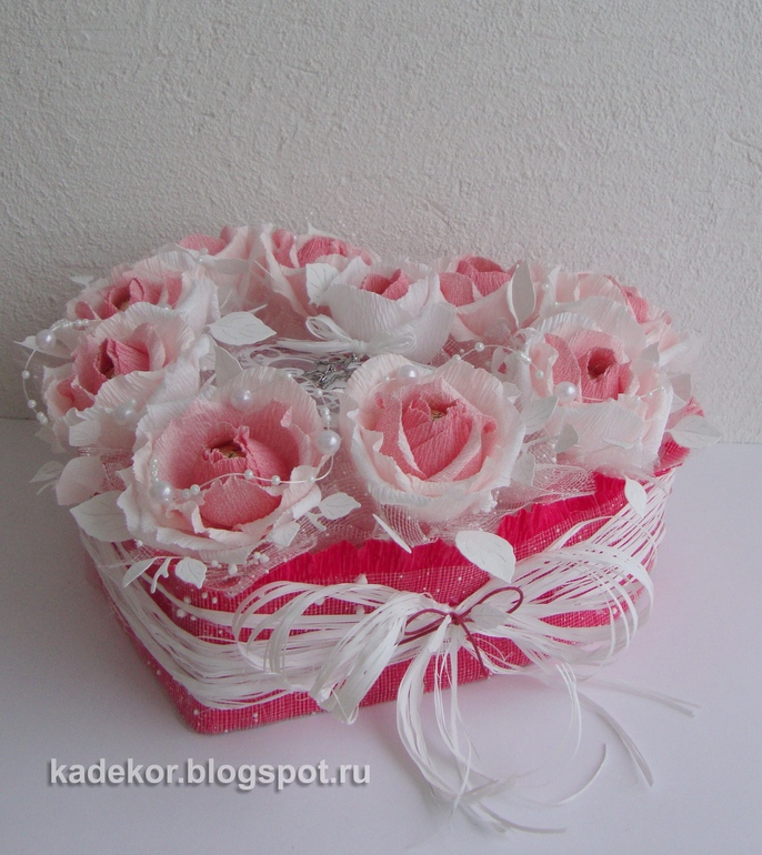 Конфетный букет в форме сердца