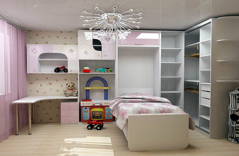 Шкафы в детскую без дверей