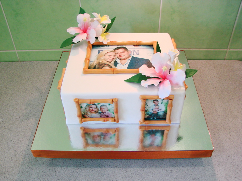 Фототорт к годовщине свадьбы для гавайской вечеринки