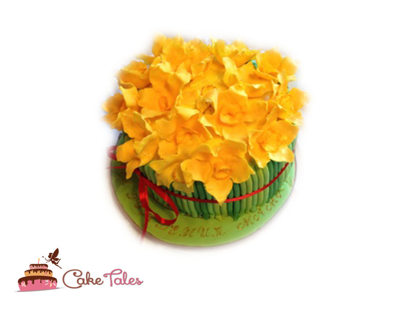 Торт с нарциссами