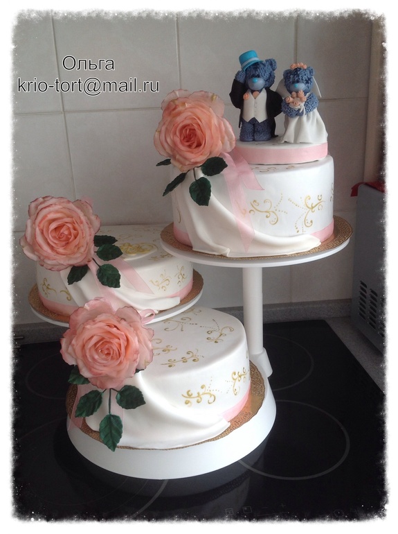 Свадебный торт с мишками