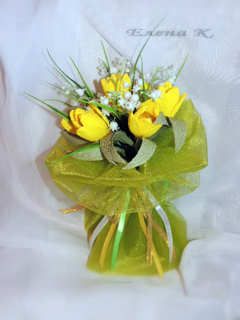 Мои первые ручные букетики и первый заказ
