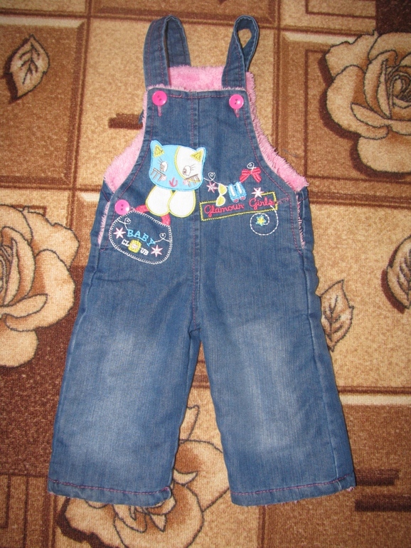 утепленный джинсовый комбинезон