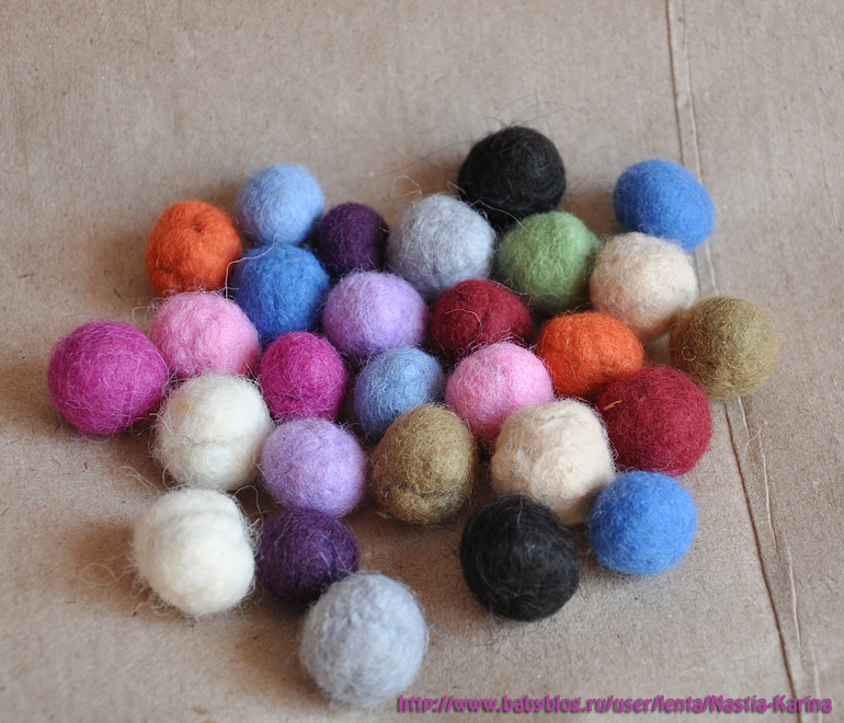 Шариики из шерсти