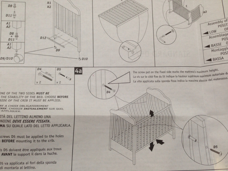 Инструкция по сборке детской кроватки pali