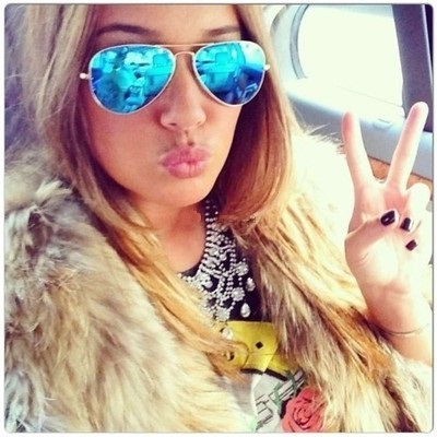 Модные голубые зеркальные очки Ray Ban