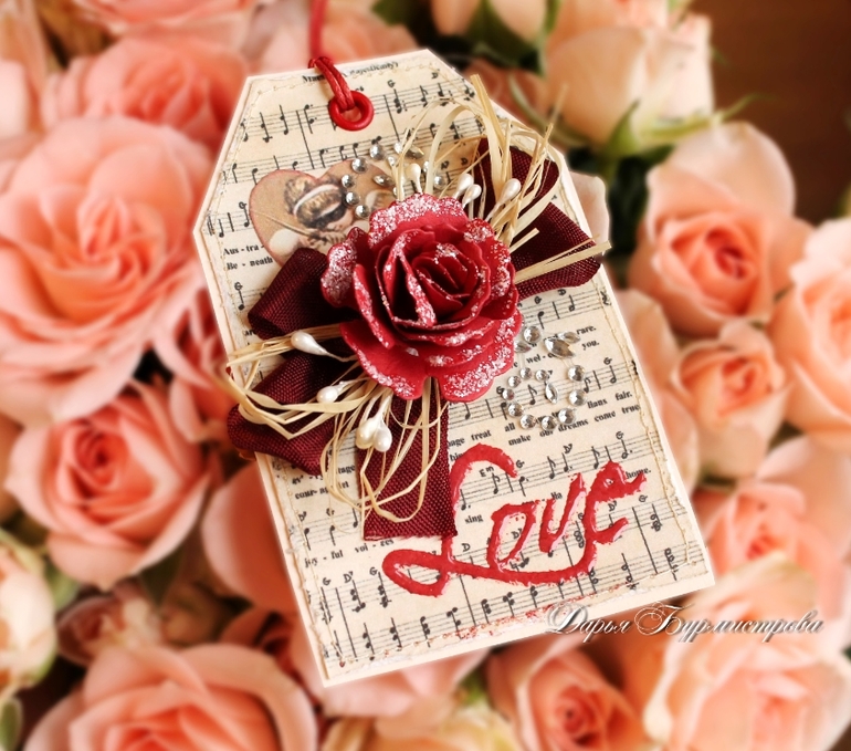 Открытка Ландыши + теги-валентинки