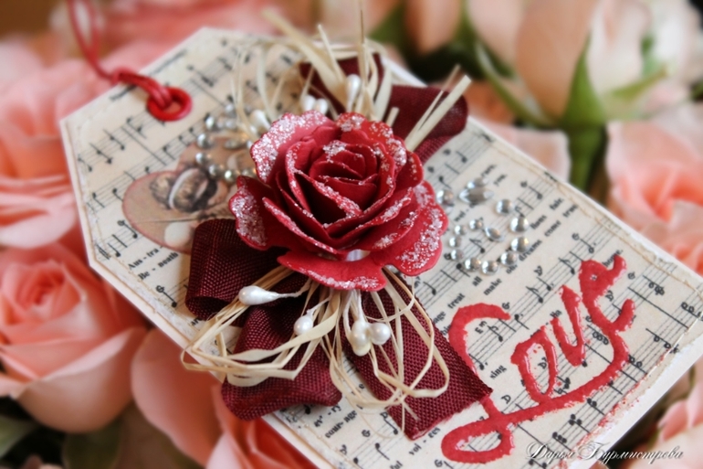 Открытка Ландыши + теги-валентинки