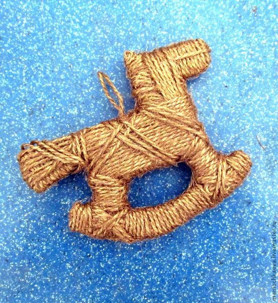 Игрушки на елку из веревки