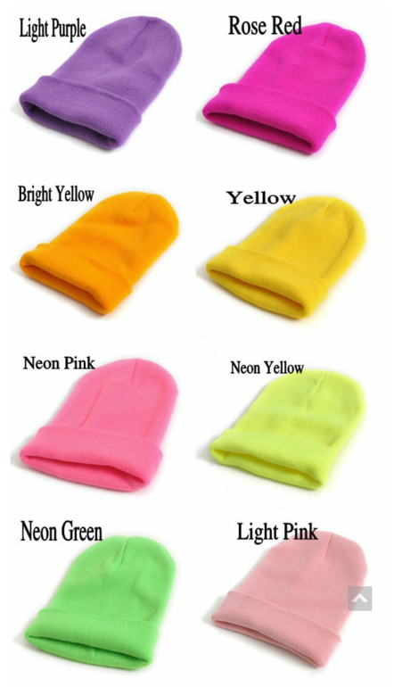 трикотажные неоновые шапочки, 20 цветов,  цена 195 руб! сразу на ваш адрес!