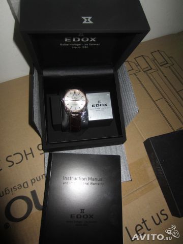 Новые швейцарские часы edox, оригинал.