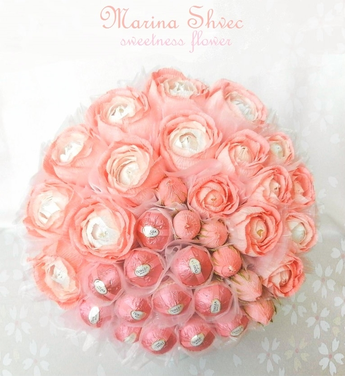 Букетик из конфет "Ванильное небо"