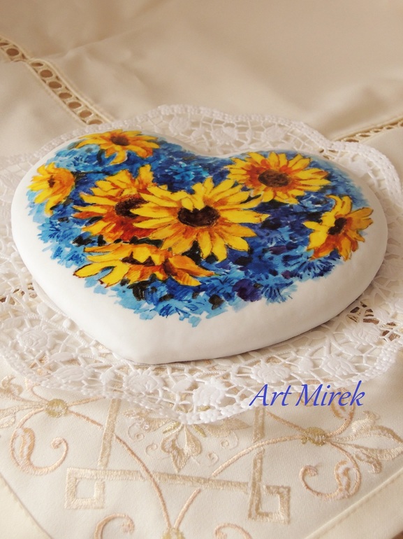 Пряник "Цветочное сердце"