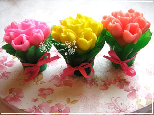 Букетики тюльпанов