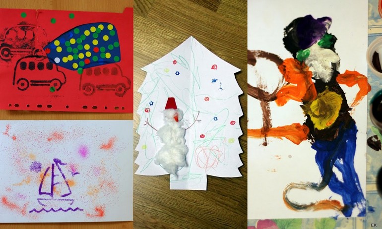 Наше рисование: открыточный цех, разные материалы