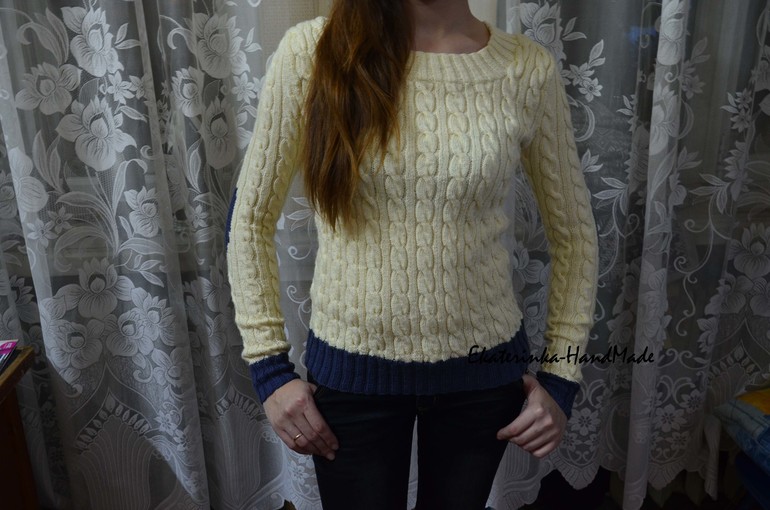 Джемпер с косами