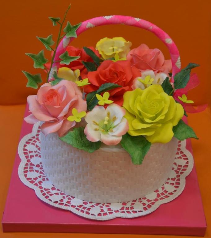 Корзина с розами