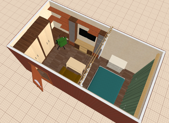 Вариант спальни-гостиной с рабочим местом. Нужны советы.