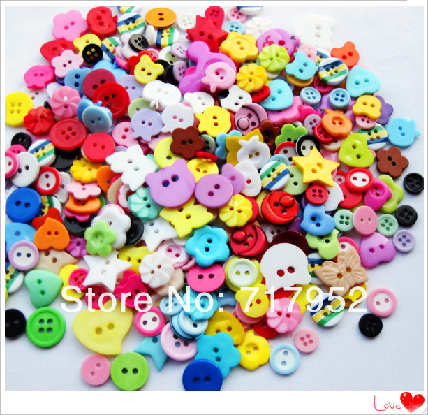 Кнопки из пластика для шитья и скрапбукинга, разные цвета, 100 шт  -175 руб