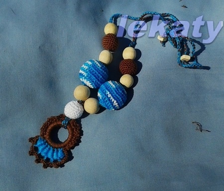 Слингокулон с мотивам ирландского кружева "Шоколад и бирюза"