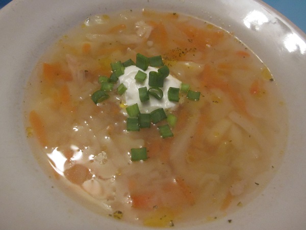 Щи с курицей.