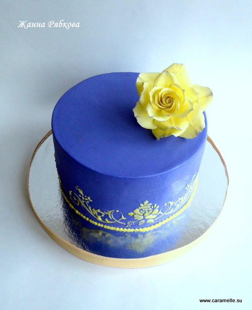 Торт с розой для девушки)))