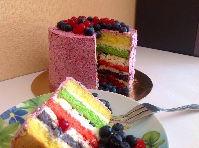 Almost a rainbow cake)))