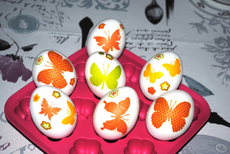 Яйца декупажные без красителей.