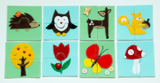 Пазлы из фетра лесные