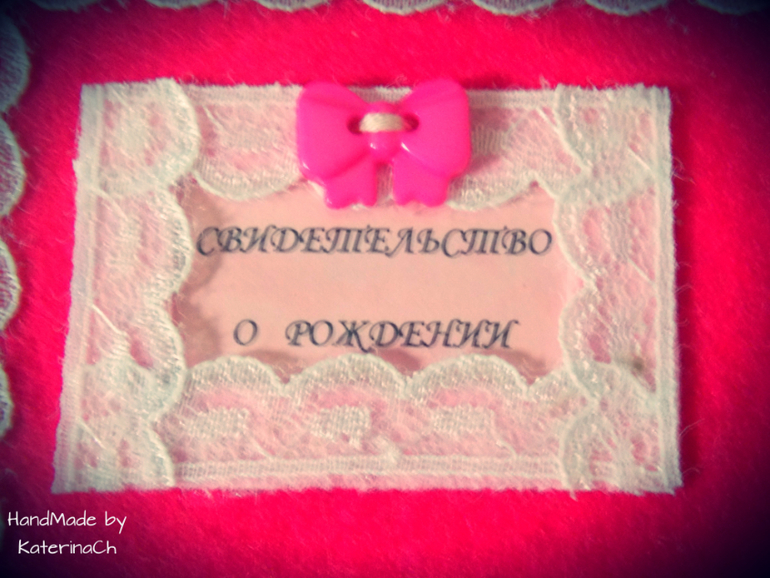 ФЕТРО - Обложка на Свидетельство о рождении №4