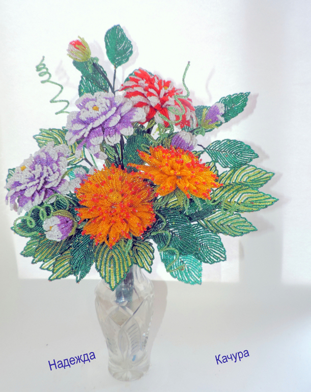 бисерная флористика в интерьере