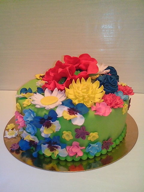 торт с цветами