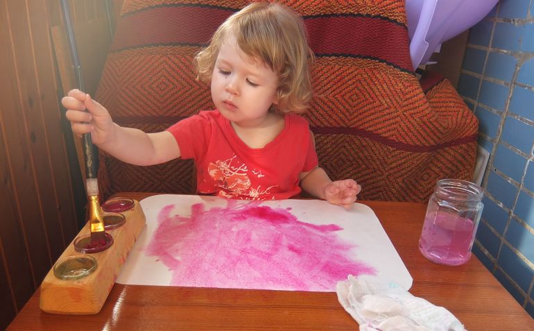 Рисование акварелью + аппликация