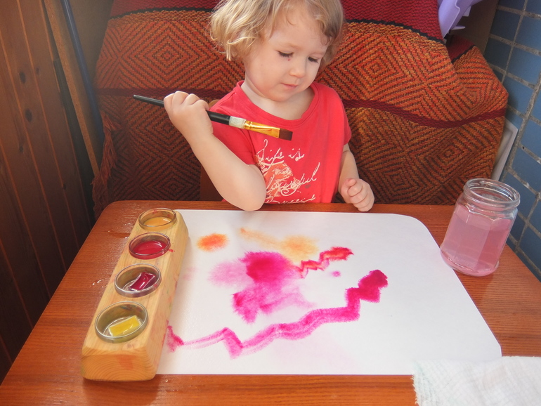 Рисование акварелью + аппликация