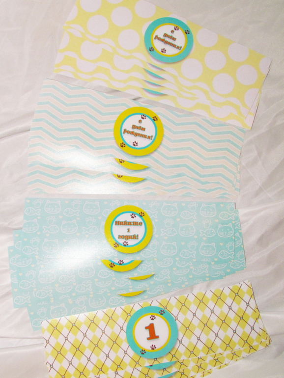 Набор в кошачьем стиле на Первый День Рождения Никиты!)