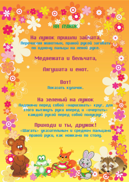 Пальчиковые игры на тему "Лето"