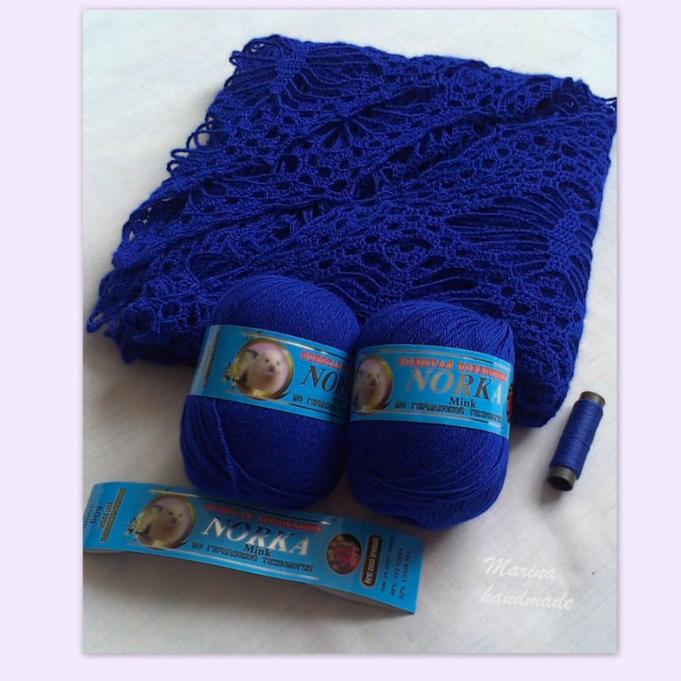 Шаль для дамы и манишка для маленькой леди из "норки".